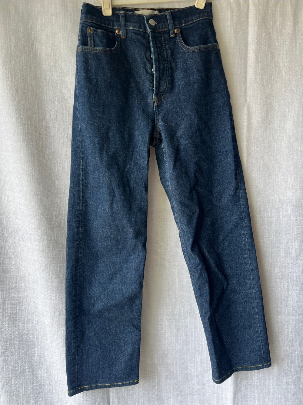 Everlane High-Rise Dark Blue Straight-Leg Jeans Size 25 “The Way-High Jean”